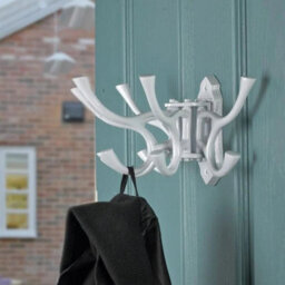 Swivel Hook Rack In White Iron - 127mm X 260mm - thumbnail 2