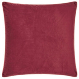 furn. Furn Meridian Plain Velvet Piped Polyester Filled Cushion, Burgundy/slipper, 55 X 55Cm - thumbnail 2