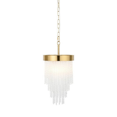 Luminosa Lighting Luminosa Anistoria Pendant Ceiling Light Brushed Aged Brass Plate & Clear Glass E27 - image 1