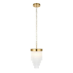 Luminosa Lighting Luminosa Anistoria Pendant Ceiling Light Brushed Aged Brass Plate & Clear Glass E27 - thumbnail 6