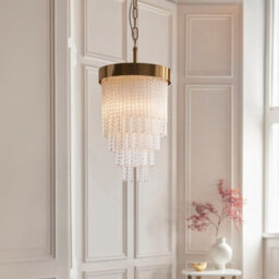 Luminosa Lighting Luminosa Anistoria Pendant Ceiling Light Brushed Aged Brass Plate & Clear Glass E27 - thumbnail 4