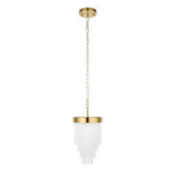 Luminosa Lighting Luminosa Anistoria Pendant Ceiling Light Brushed Aged Brass Plate & Clear Glass E27 - thumbnail 7