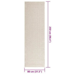 Vidaxl Rug Zizur Cream 80X250 Cm Jute Look Indoor And Outdoor - thumbnail 9