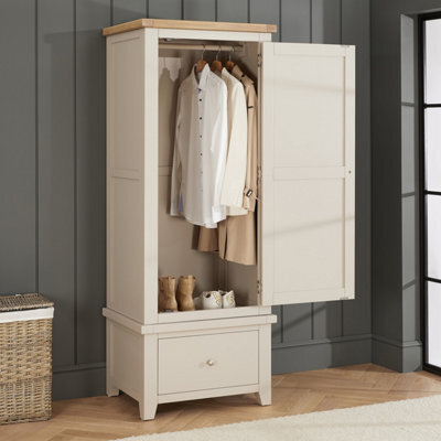 The Furniture Market Cheshire Dove Grey Single Wardrobe - image 1