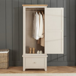 The Furniture Market Cheshire Dove Grey Single Wardrobe - thumbnail 3