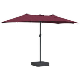 Berkfield Modern Garden Parasol Bordeaux Red 385 X 209 X 244 Cm Fabric - thumbnail 6
