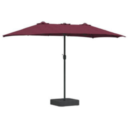 Berkfield Modern Garden Parasol Bordeaux Red 385 X 209 X 244 Cm Fabric - thumbnail 1