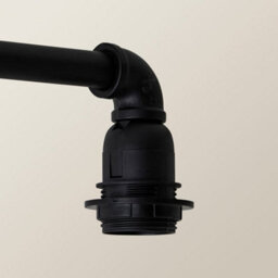 Valuelights Luiggi Satin Black 3 Way Bar Pipework Ceiling Light Fitting - Led Filament Amber Tinted Bulbs In Warm White - thumbnail 3