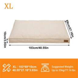 Bingopaw Orthopedic Dog Bed For Crate, 103X69X10Cm Dog Crate Bed For Aggresive Chewers, Khaki - thumbnail 2