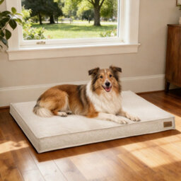 Bingopaw Orthopedic Dog Bed For Crate, 103X69X10Cm Dog Crate Bed For Aggresive Chewers, Khaki