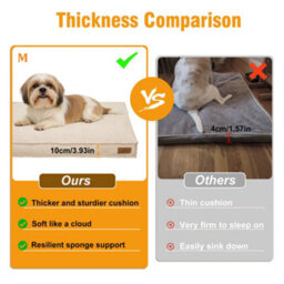 Bingopaw Orthopedic Dog Bed For Crate, 103X69X10Cm Dog Crate Bed For Aggresive Chewers, Khaki - thumbnail 8