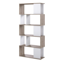 Furniture To Go Maze Open Bookcase 4 Shelves In Jackson Hickory Oak And White - thumbnail 3