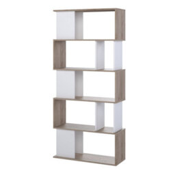 Furniture To Go Maze Open Bookcase 4 Shelves In Jackson Hickory Oak And White - thumbnail 4