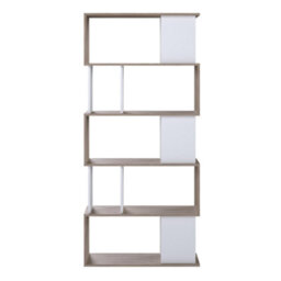 Furniture To Go Maze Open Bookcase 4 Shelves In Jackson Hickory Oak And White - thumbnail 2