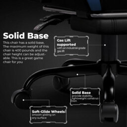 Gtplayer Gaming Chair, Heavy Duty Computer Chairs With Footrest Linkage Armrest And Lumbar Support, Ergonomic Office Chair, Blue - thumbnail 9