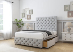 "Comfort Florida Silver Plush Divan Bed Base 2 Drawers Left Side - 26"" Strutted  & 12"" Footboard 3' Single" - thumbnail 5