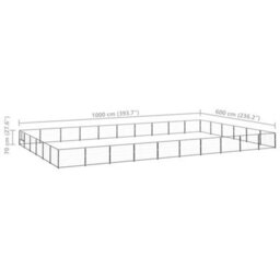 Berkfield Durable Dog Kennel Black 60 M2 Steel - thumbnail 6