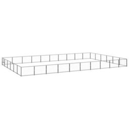 Berkfield Durable Dog Kennel Black 60 M2 Steel - thumbnail 2