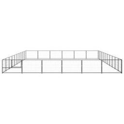 Berkfield Durable Dog Kennel Black 60 M2 Steel - thumbnail 3