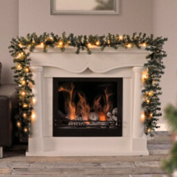 Urbn-Living Urbnliving 548Cm 70 Led Bulbs Pre Lit Christmas Garland Green Led Lights Xmas Decoration Fireplace Wreath