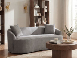 Beliani Modern Sofa Amal Fabric Grey - thumbnail 2