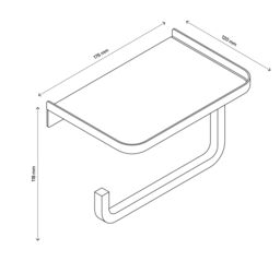 GoodHome Elland Matt Black Wall-Mounted Toilet Roll Holder With Shelf (H)118mm (W)1750mm - thumbnail 3