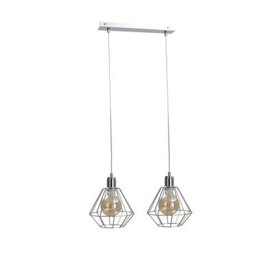 Luminosa Lighting Luminosa Foskal Bar Pendant Ceiling Light Silver, 50Cm, 2X E27