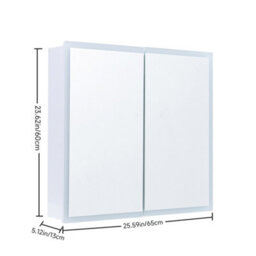Living And Home Bathroom Wall-Mounted Led Mirror Cabinet With Shaver Sockets And 2 Adjustable Shelves - thumbnail 8
