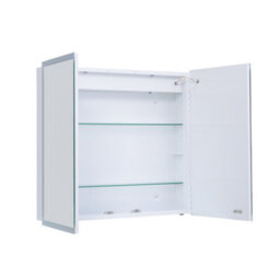 Living And Home Bathroom Wall-Mounted Led Mirror Cabinet With Shaver Sockets And 2 Adjustable Shelves - thumbnail 3