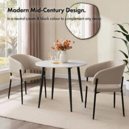 4Pc Dining Chairs Set, Cream & Black Upholstered Kitchen Chairs - thumbnail 4