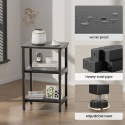 Grey Side Table, Bedside Table, End Table, Sofa Table, Height Adjustable - thumbnail 2