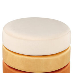 Beliani Modern Ombre Orange Velvet Footstool 48 X 48 X 41 Cm, Gold Base - thumbnail 3
