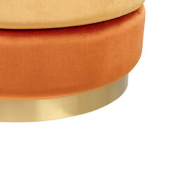 Beliani Modern Ombre Orange Velvet Footstool 48 X 48 X 41 Cm, Gold Base - thumbnail 5