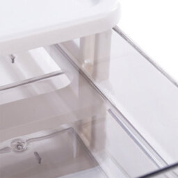 Living And Home 2 Tiers White Plastic Desktop Stationery Cosmetic Storage Box Drawer Organizer With Handle - thumbnail 7