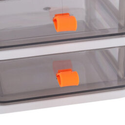 Living And Home 2 Tiers White Plastic Desktop Stationery Cosmetic Storage Box Drawer Organizer With Handle - thumbnail 8