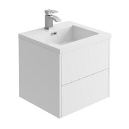 Plum&clay Borneo White Wall Hung Vanity Unit & Basin Set Bathroom Furniture (W)500mm (H)470mm