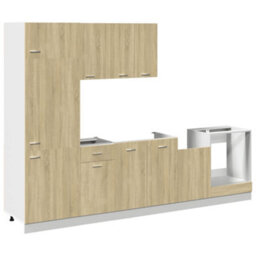 Berkfield 7 Piece Kitchen Cabinet Set Sonoma Oak Engineered Wood - thumbnail 2