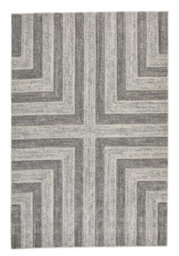 Modern Easy To Clean Grey Geometric Optical 3D Rug For Dining Room-200Cm X 285Cm - thumbnail 6