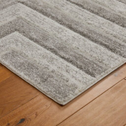 Modern Easy To Clean Grey Geometric Optical 3D Rug For Dining Room-200Cm X 285Cm - thumbnail 4