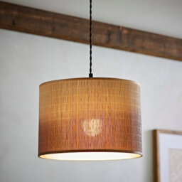 Valuelights Mollie Ombre Natural Bamboo Drum Easy Fit Ceiling Lamp Shade With Bulb (D)30Cm