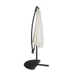 Charles Bentley 3M Hanging Banana Cantilever Garden Umbrella - Cream - thumbnail 2