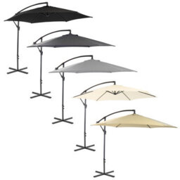 Charles Bentley 3M Hanging Banana Cantilever Garden Umbrella - Cream - thumbnail 6
