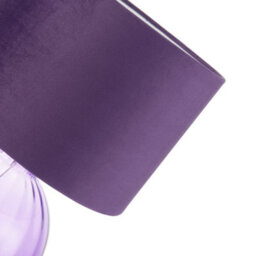 Happy Homewares Contemporary Deep Purple Ribbed Glass Table Lamp With Soft Velvet Fabric Shade - thumbnail 3