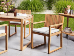 Beliani Garden Dining Set 8 Seater Sassari Ii Premium Certified Acacia Wood Off-White - thumbnail 2