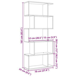 Vidaxl Room Divider Bookcase 5-Tier White 70X24X161 Cm Engineered Wood - thumbnail 3