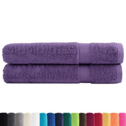 Berkfield Durable Premium Towels Solund 2 Pcs Purple 100X200 Cm 600 Gsm