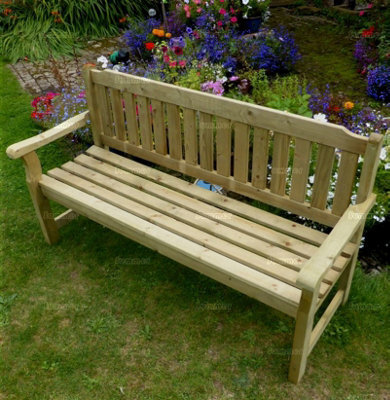 Pressure Treated Wooden Garden Bench - 3 Seater 5Ft Wide (1640mm) - image 1