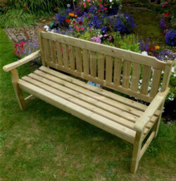 Pressure Treated Wooden Garden Bench - 3 Seater 5Ft Wide (1640mm)