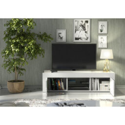 Tv Unit Loom 130Cm - White With Gloss Doors - thumbnail 7