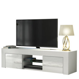 Tv Unit Loom 130Cm - White With Gloss Doors - thumbnail 9
